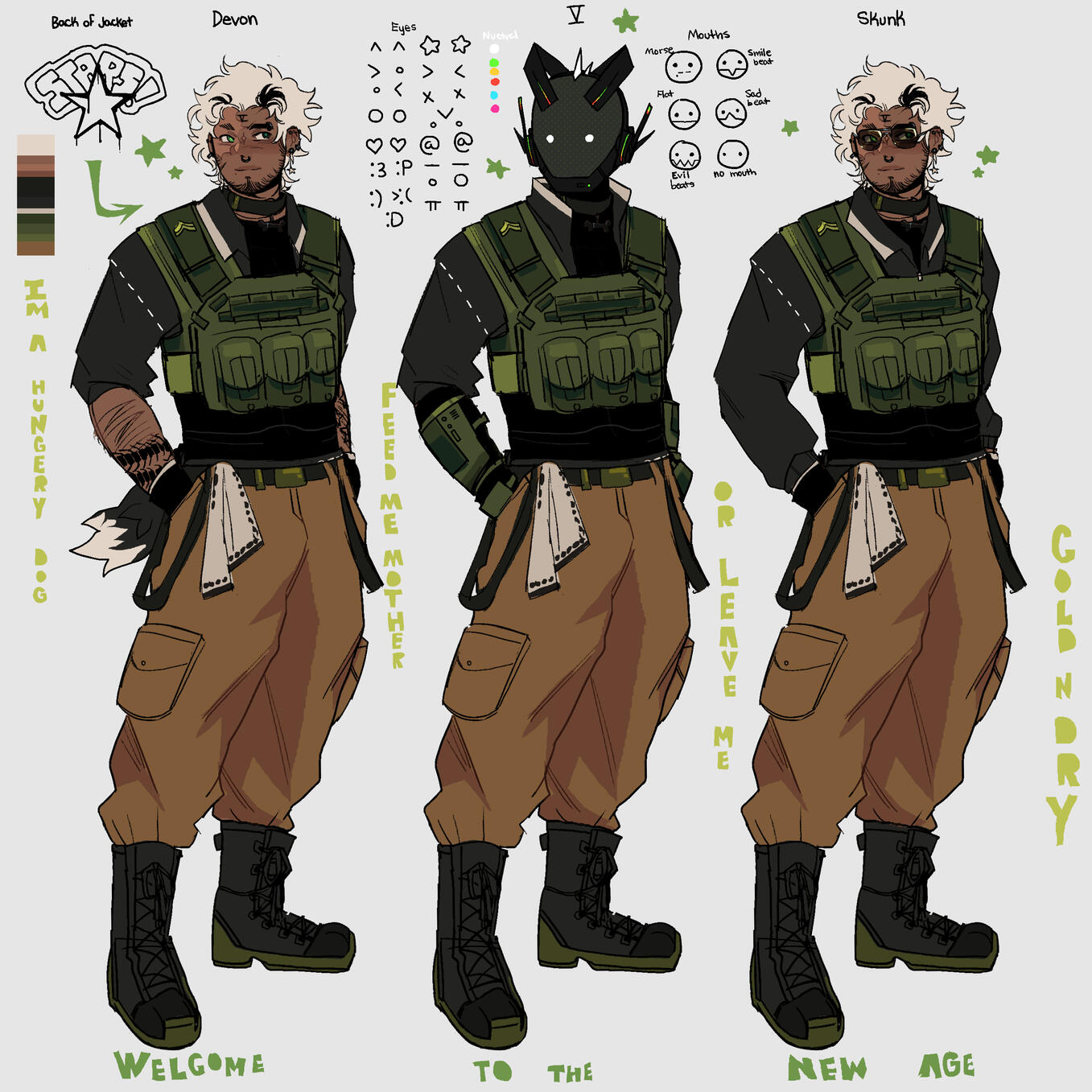 full ref with two additional outfits (same pose) $100 (my character)